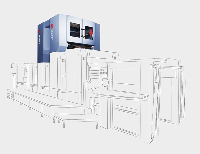MK 1020CF 冷燙單元
技術(shù)描述：冷燙印技術(shù)
在膠印機上加裝冷燙單元，完成先燙后印或先印后燙，擺桿跳步能有效節(jié)約電化鋁。